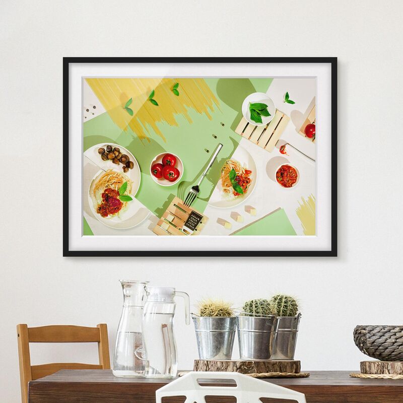 

Póster enmarcado - Geometry In The Kitchen Dimensión LxA: 18cm x 24cm, Marco: Negro