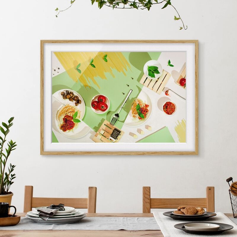 

Póster enmarcado - Geometry In The Kitchen Dimensión LxA: 50cm x 70cm, Marco: Roble