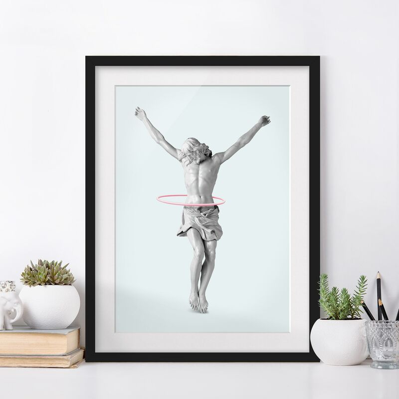 

Póster enmarcado - Gesù Con Hula Hoops Dimensión LxA: 55cm x 40cm, Marco: Negro