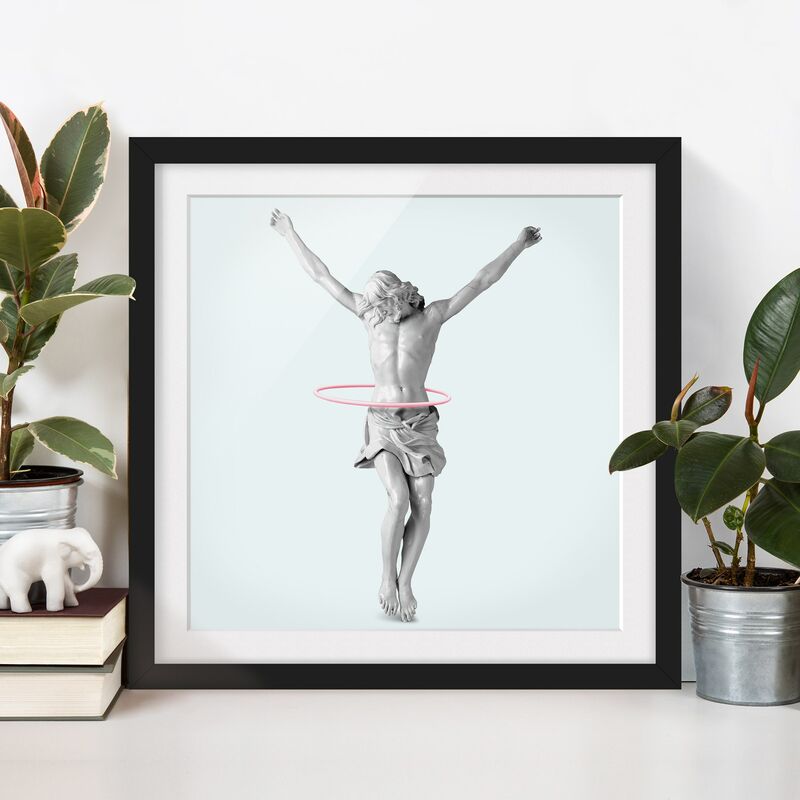 

Póster enmarcado - Gesù Con Hula Hoops Dimensión LxA: 20cm x 20cm, Marco: Negro