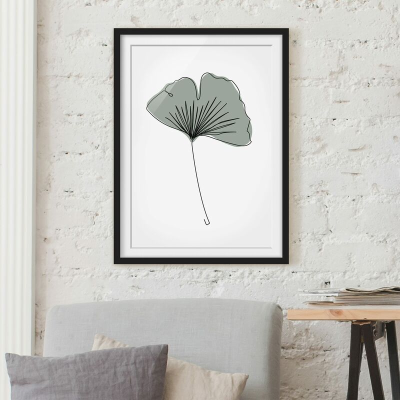 

Póster enmarcado - Gingko Leaf Line Art Dimensión LxA: 55cm x 40cm, Marco: Negro