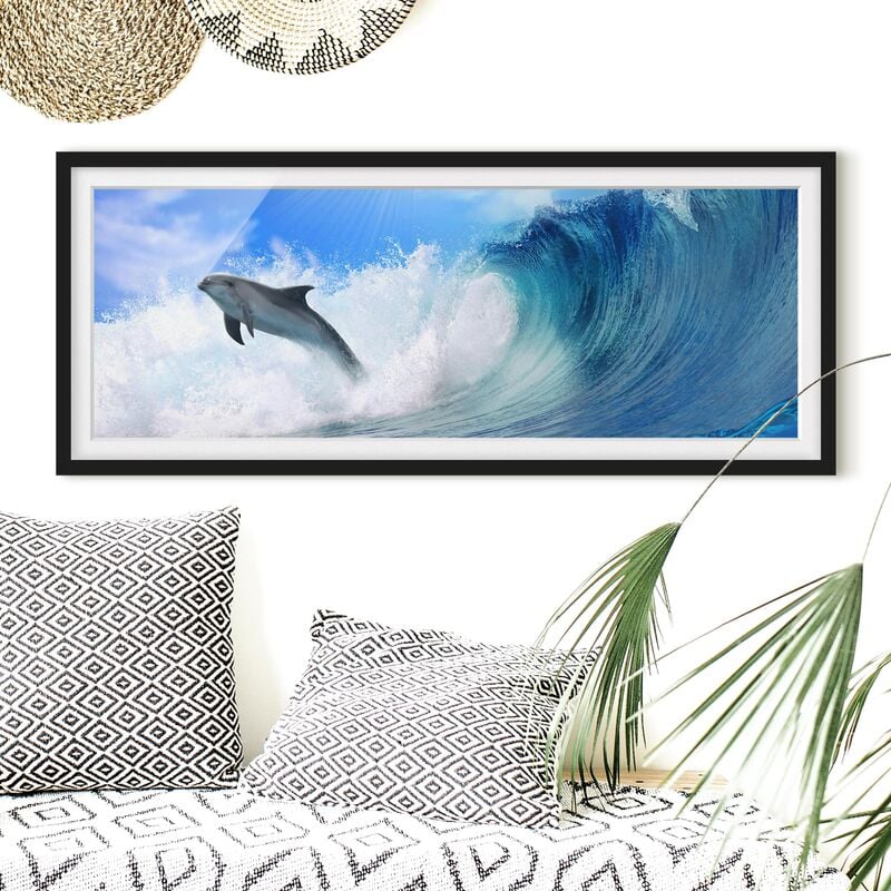 

Póster enmarcado - Giocare Delfini Dimensión LxA: 20cm x 50cm, Marco: Negro