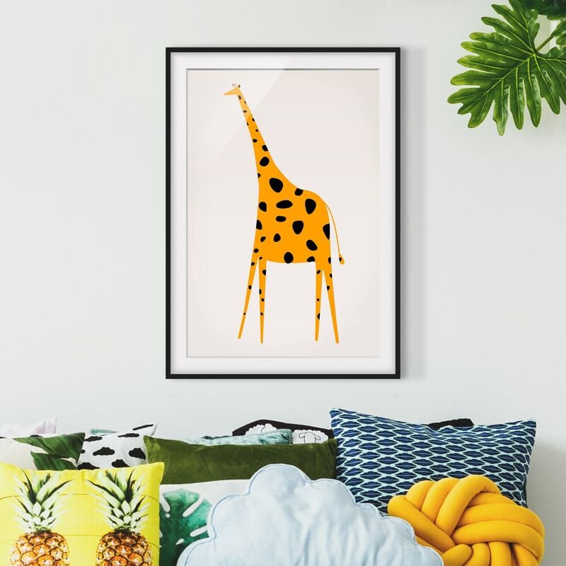 

Póster enmarcado - Giraffa gialla Dimensión LxA: 24cm x 18cm, Marco: Negro