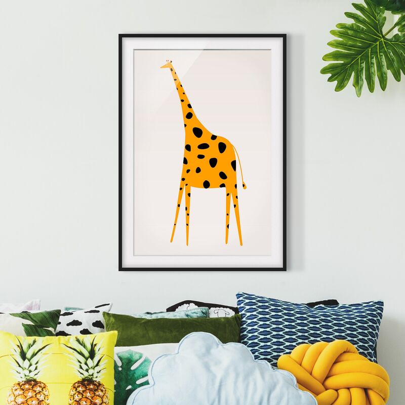 

Póster enmarcado - Giraffa gialla Dimensión LxA: 100cm x 70cm, Marco: Negro