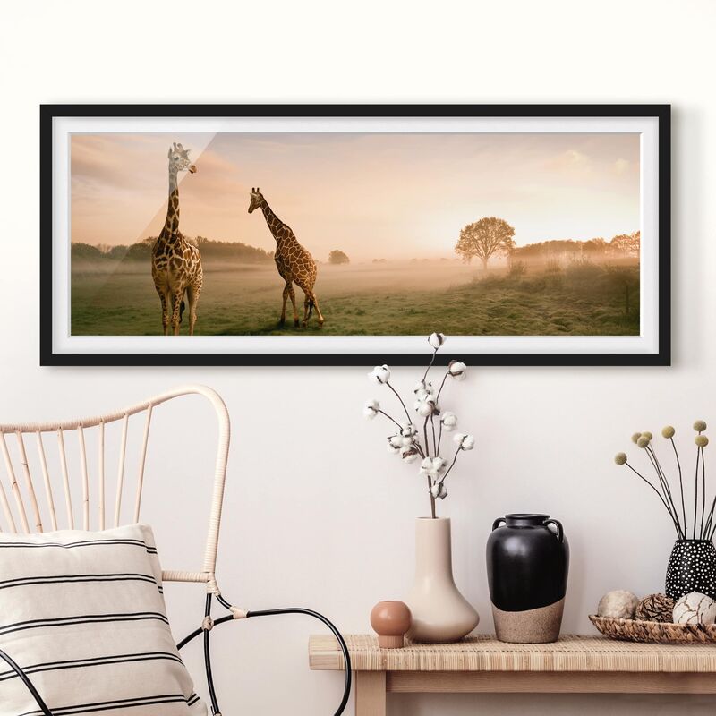 

Póster enmarcado - Giraffe Surreali Dimensión LxA: 50cm x 130cm, Marco: Negro