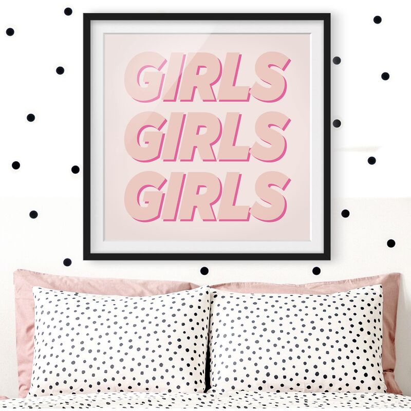 

Póster enmarcado - GIRLS GIRLS GIRLS Dimensión LxA: 20cm x 20cm, Marco: Negro
