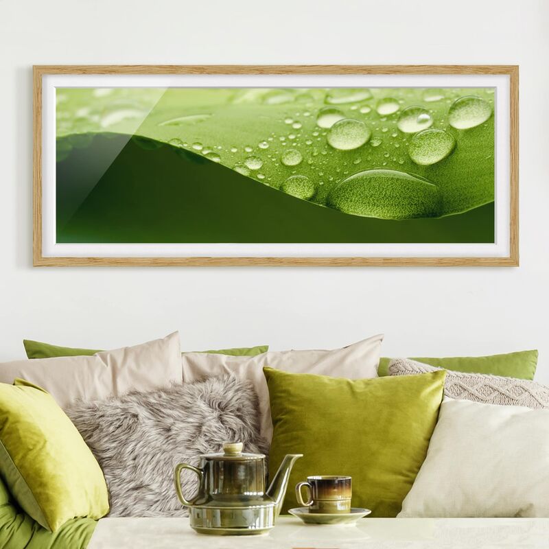 

Póster enmarcado - Gocce Di Natura Dimensión LxA: 40cm x 100cm, Marco: Roble