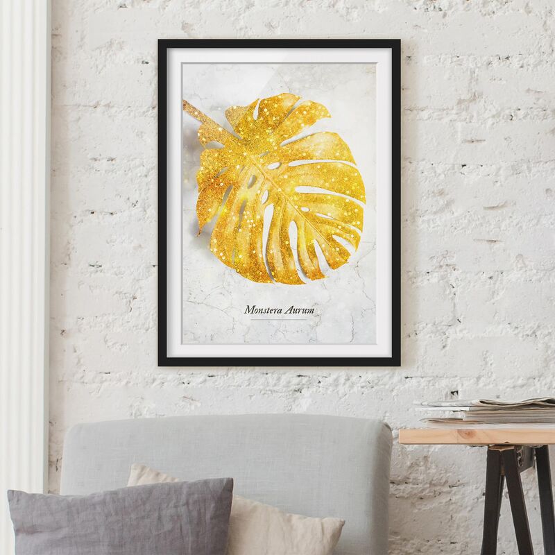 

Póster enmarcado - Gold - Monstera Aurum Dimensión LxA: 24cm x 18cm, Marco: Negro