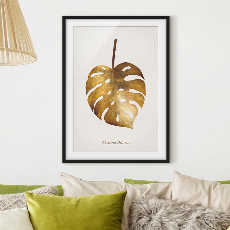 

Póster enmarcado - Gold - Monstera Dimensión LxA: 70cm x 50cm, Marco: Negro