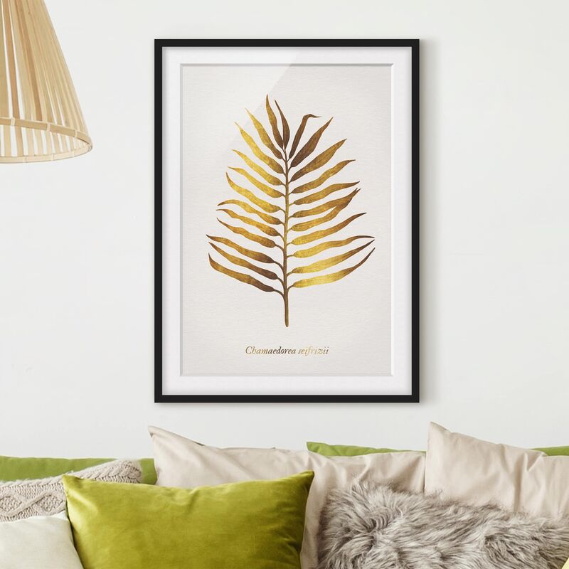 

Póster enmarcado - Gold - Palm Leaf II Dimensión LxA: 24cm x 18cm, Marco: Negro