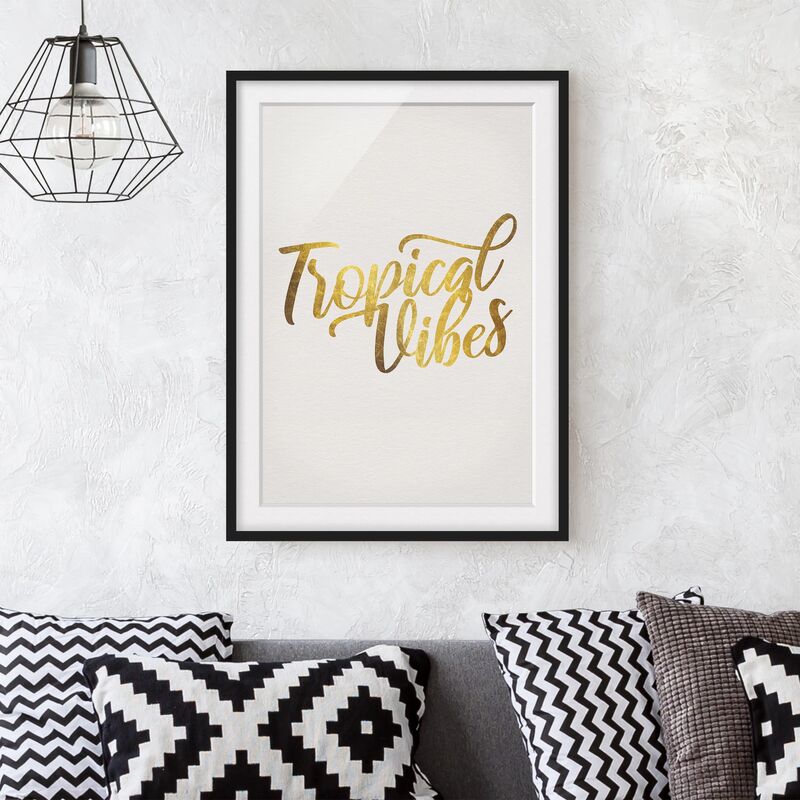 

Póster enmarcado - Gold - Tropical Vibes Dimensión LxA: 100cm x 70cm, Marco: Negro