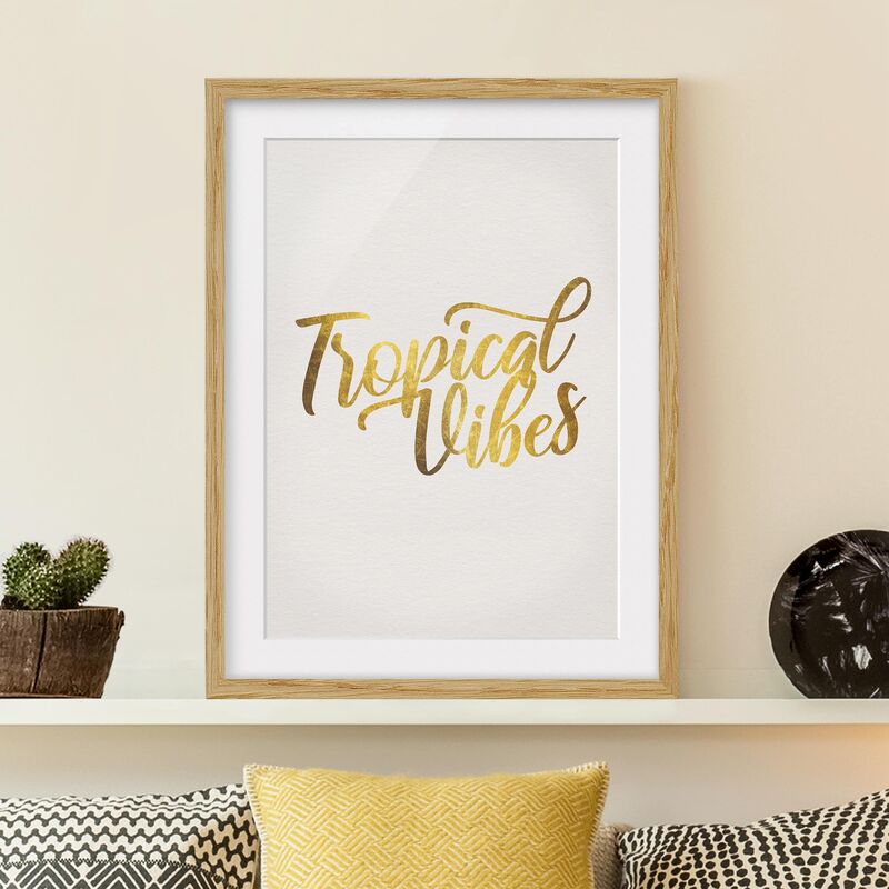 

Póster enmarcado - Gold - Tropical Vibes Dimensión LxA: 70cm x 50cm, Marco: Roble
