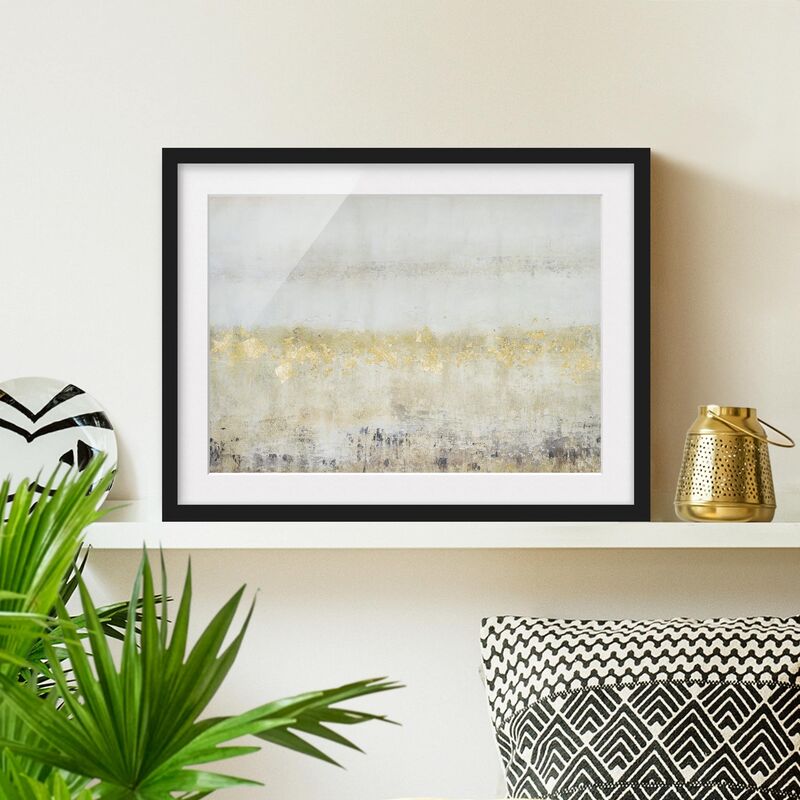 

Póster enmarcado - Golden Color Fields I Dimensión LxA: 70cm x 100cm, Marco: Negro
