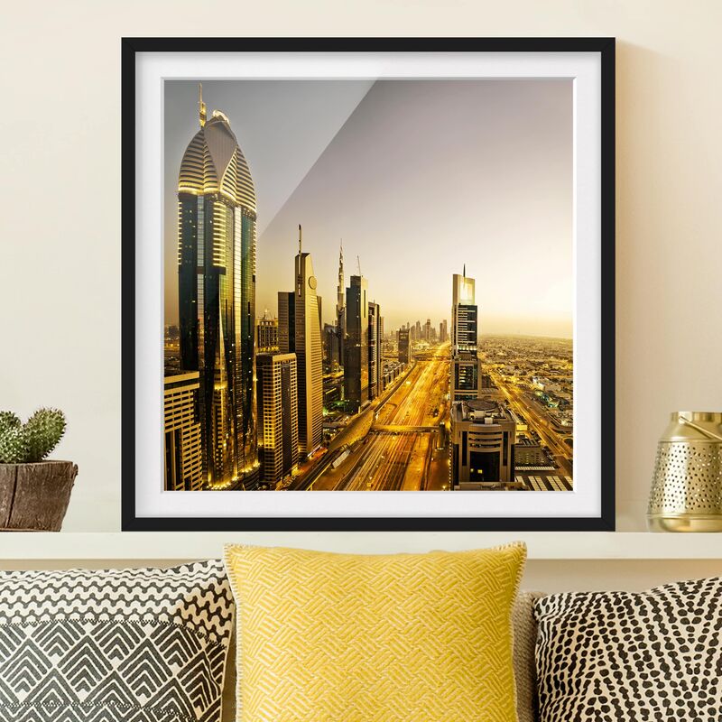 

Póster enmarcado - Golden Dubai Dimensión LxA: 50cm x 50cm, Marco: Negro