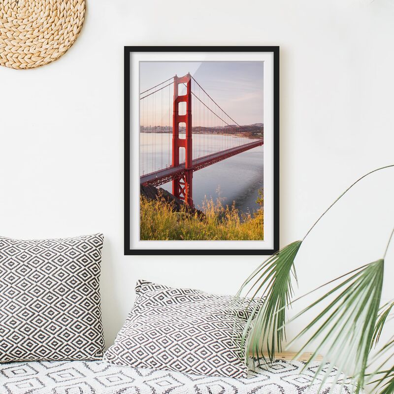 

Póster enmarcado - Golden Gate Bridge In San Francisco Dimensión LxA: 55cm x 40cm, Marco: Negro