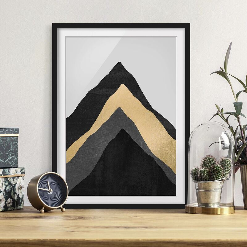 

Póster enmarcado - Goldener Berg Nero Bianco Dimensión LxA: 55cm x 40cm, Marco: Negro