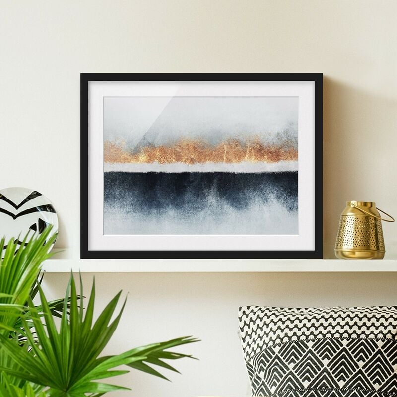 

Póster enmarcado - Golden Horizon Acquerello Dimensión LxA: 30cm x 40cm, Marco: Negro