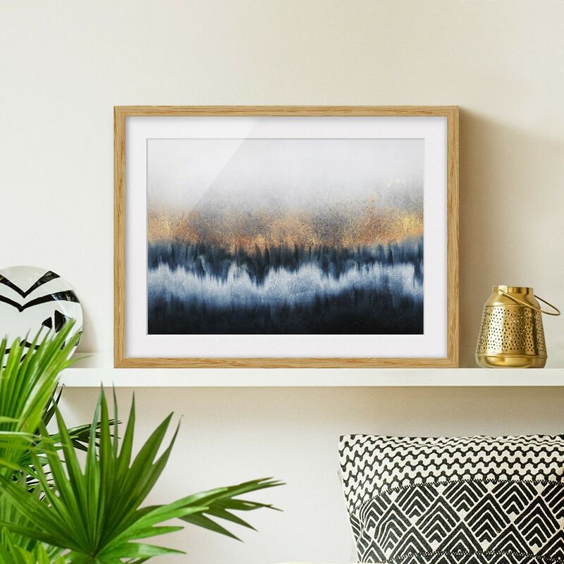 

Póster enmarcado - golden Horizon Dimensión LxA: 40cm x 55cm, Marco: Roble