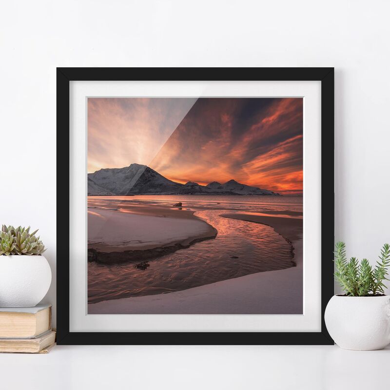 

Póster enmarcado - Golden Sunset Dimensión LxA: 30cm x 30cm, Marco: Negro