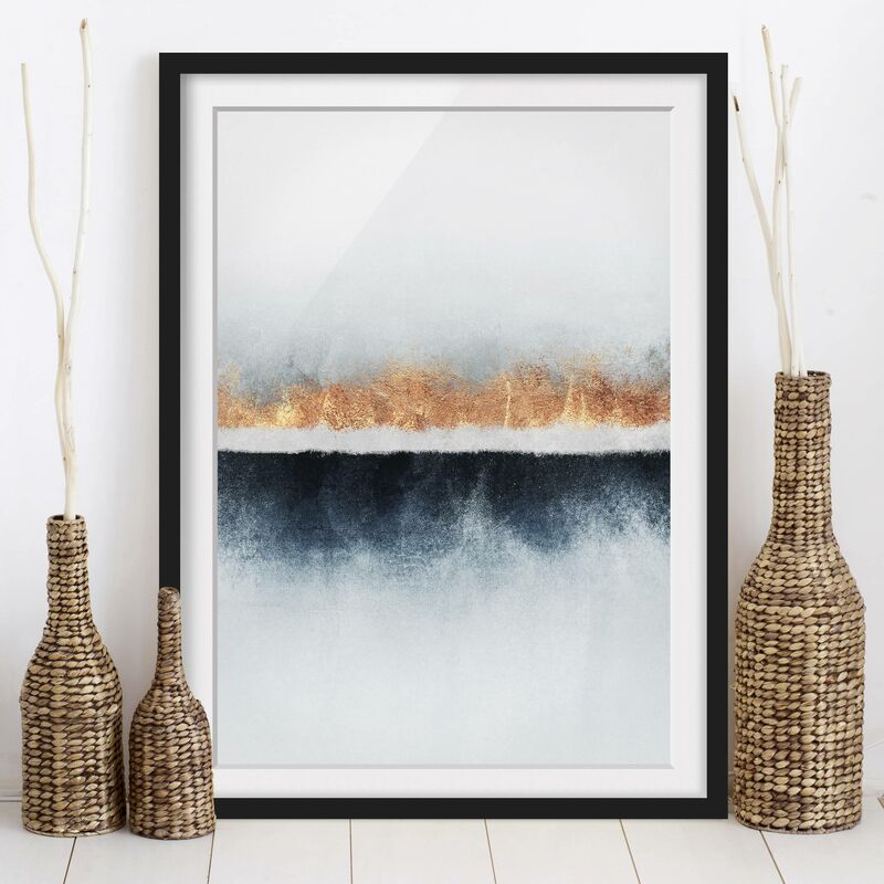 

Póster enmarcado - Golden Horizon Acquerello Dimensión LxA: 55cm x 40cm, Marco: Negro