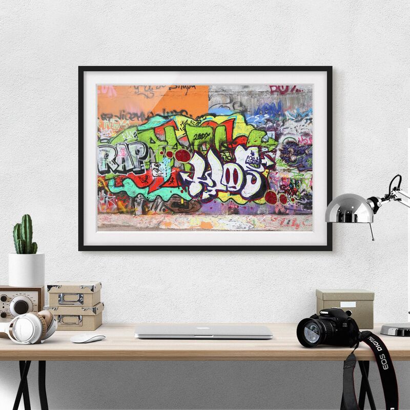 

Póster enmarcado - Graffiti Wall Dimensión LxA: 50cm x 70cm, Marco: Negro