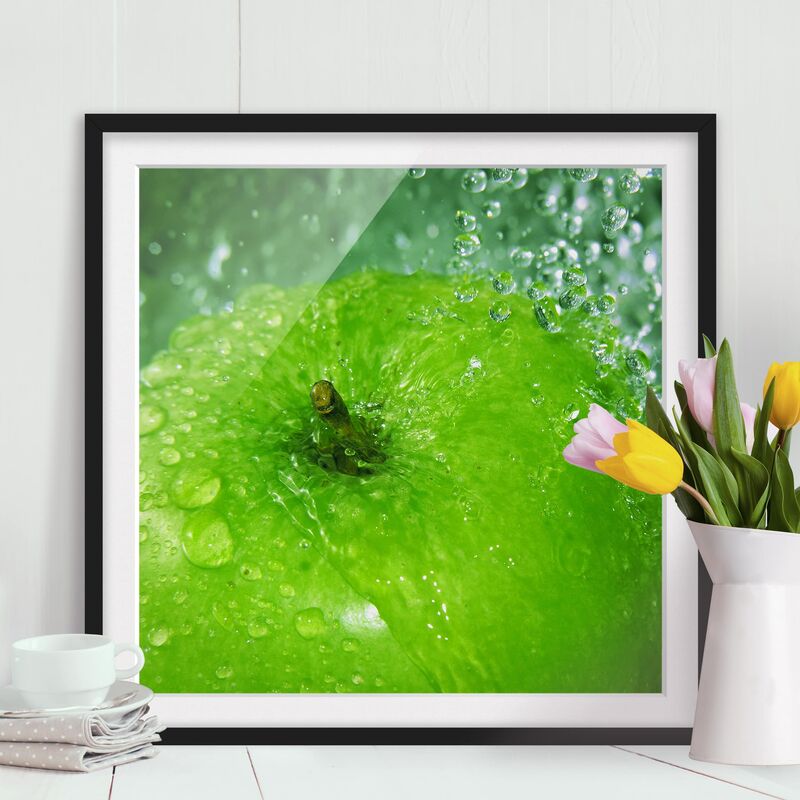 

Póster enmarcado - Green Apple Dimensión LxA: 70cm x 70cm, Marco: Negro