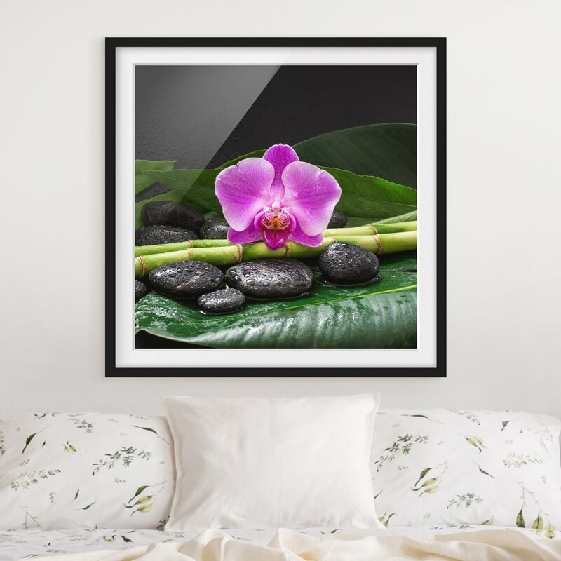 

Póster enmarcado - Green Bamboo Con L'orchidea Blossom Dimensión LxA: 50cm x 50cm, Marco: Negro