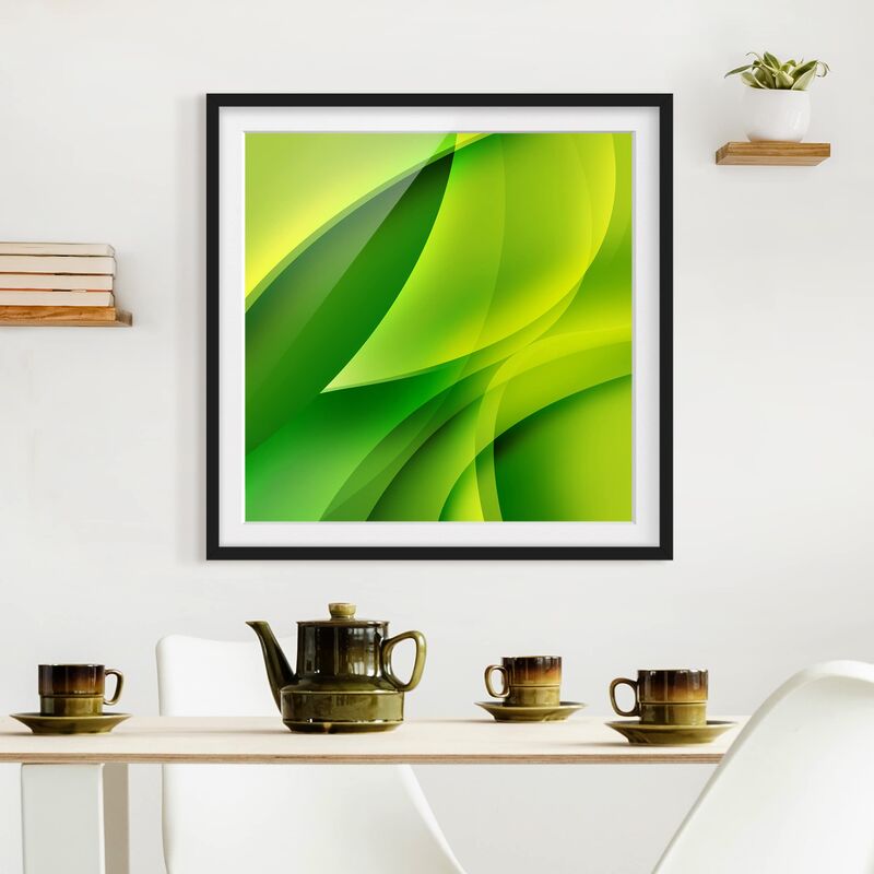 

Póster enmarcado - Green Composition Dimensión LxA: 20cm x 20cm, Marco: Negro