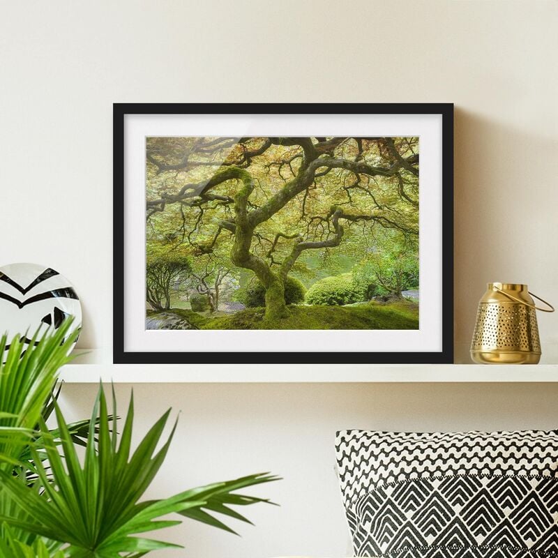

Póster enmarcado - Green Japanese Garden Dimensión LxA: 30cm x 40cm, Marco: Negro