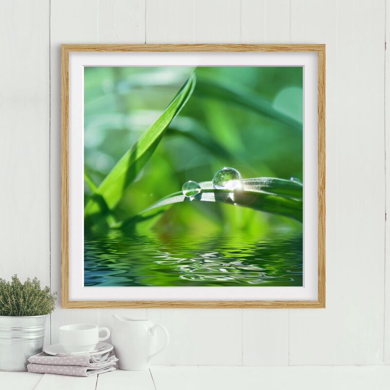 

Póster enmarcado - Green Ambiance II Dimensión LxA: 50cm x 50cm, Marco: Roble