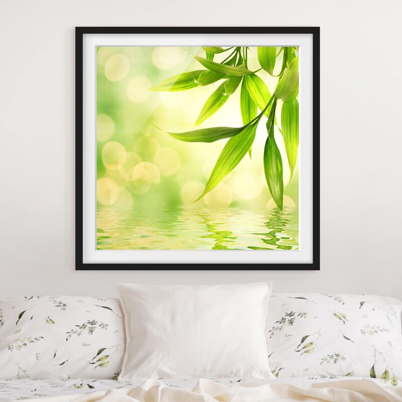 

Póster enmarcado - Green Ambiance I Dimensión LxA: 50cm x 50cm, Marco: Negro