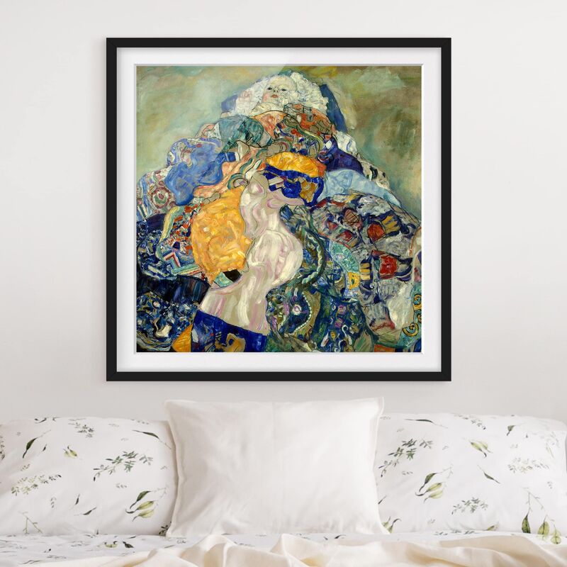 

Póster enmarcado - Gustav Klimt - Baby (Cradle) Dimensión LxA: 20cm x 20cm, Marco: Negro