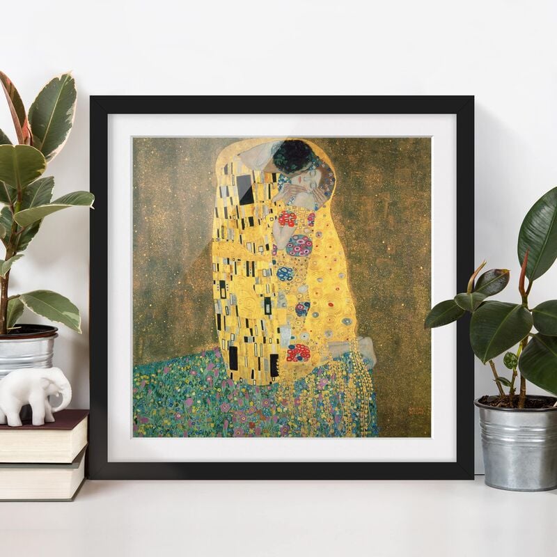 

Póster enmarcado - Gustav Klimt - Il bacio Dimensión LxA: 50cm x 50cm, Marco: Negro