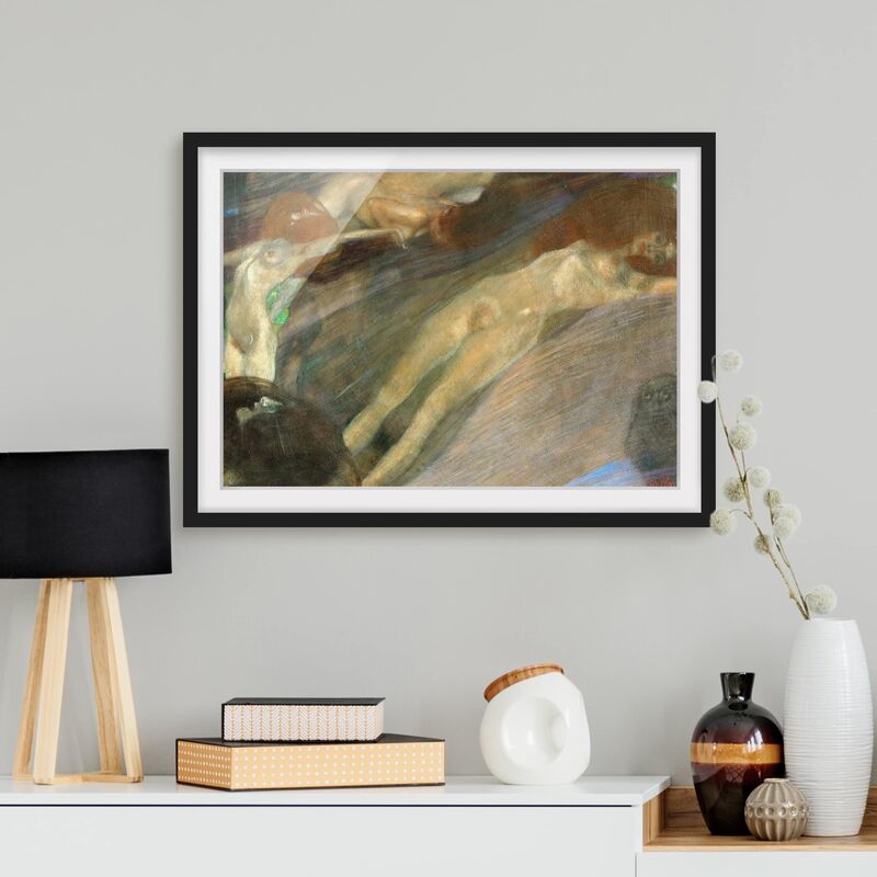 

Póster enmarcado - Gustav Klimt - Moving Water Dimensión LxA: 30cm x 40cm, Marco: Negro