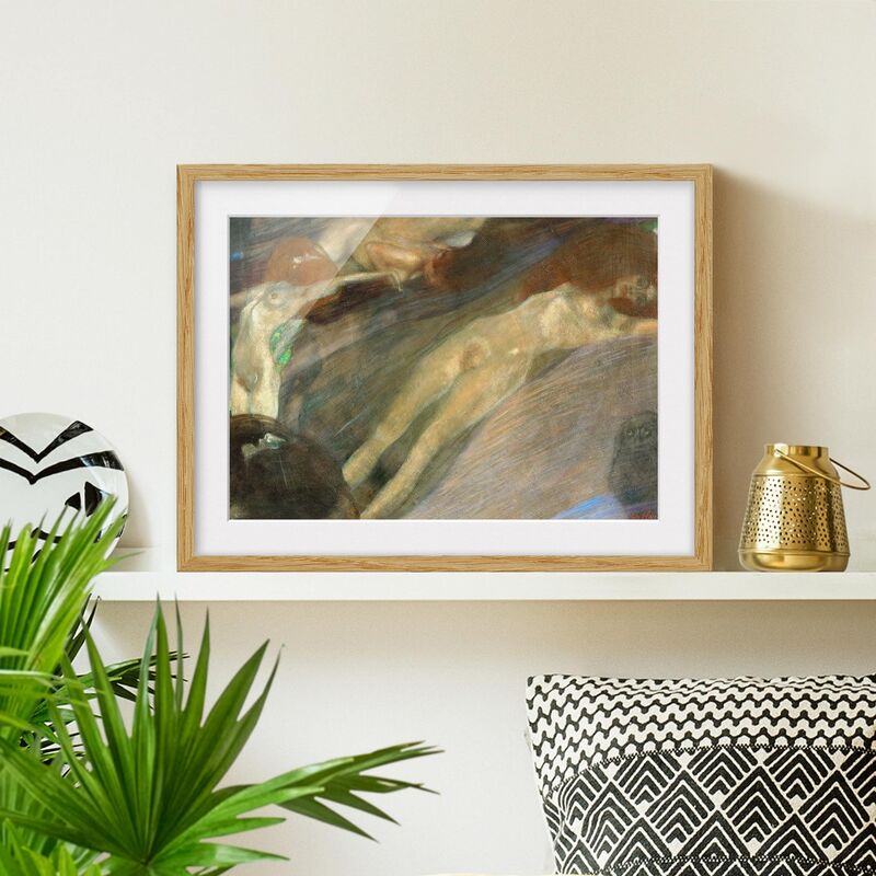

Póster enmarcado - Gustav Klimt - Moving Water Dimensión LxA: 30cm x 40cm, Marco: Roble