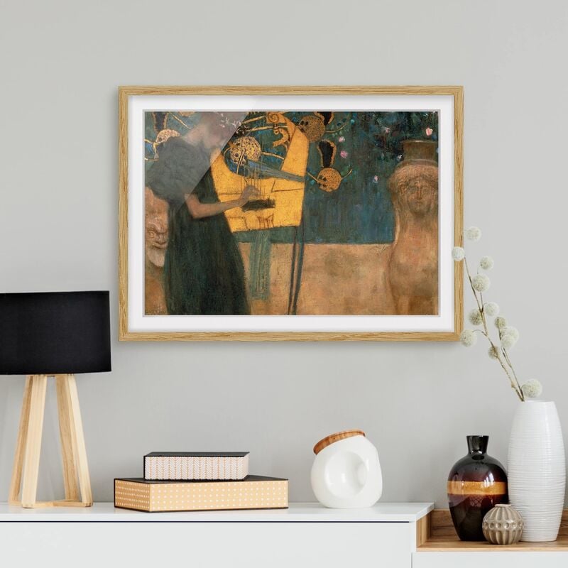 

Póster enmarcado - Gustav Klimt - Music Dimensión LxA: 70cm x 100cm, Marco: Roble