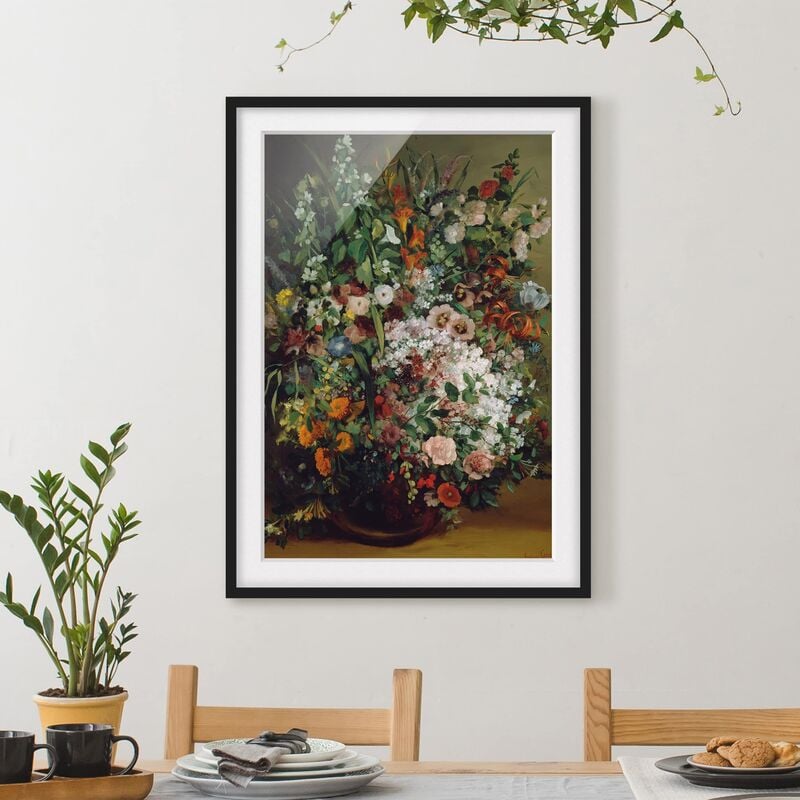 

Póster enmarcado - Gustave Courbet - Bouquet Of Flowers In A Vase Dimensión LxA: 55cm x 40cm, Marco: Negro