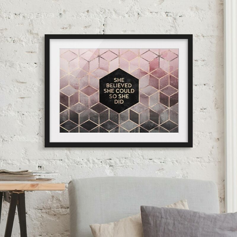 

Póster enmarcado - Ha creduto che potesse in oro rosa Dimensión LxA: 70cm x 100cm, Marco: Negro