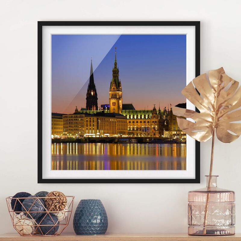 

Póster enmarcado - Hamburg Panorama Dimensión LxA: 30cm x 30cm, Marco: Negro