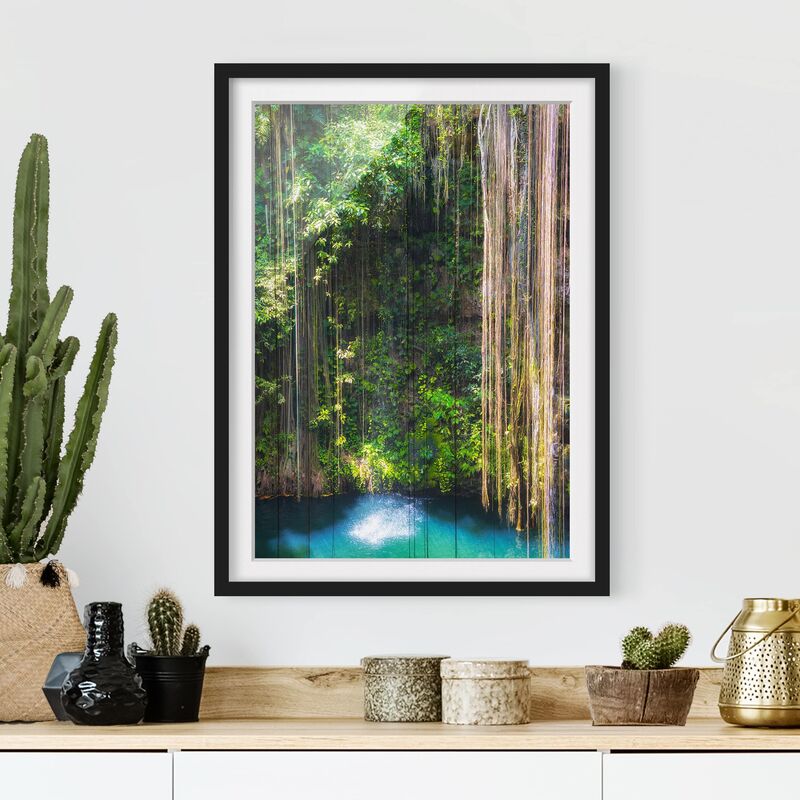 

Póster enmarcado - Hanging Roots Of Ik-Kil Cenote Dimensión LxA: 70cm x 50cm, Marco: Negro
