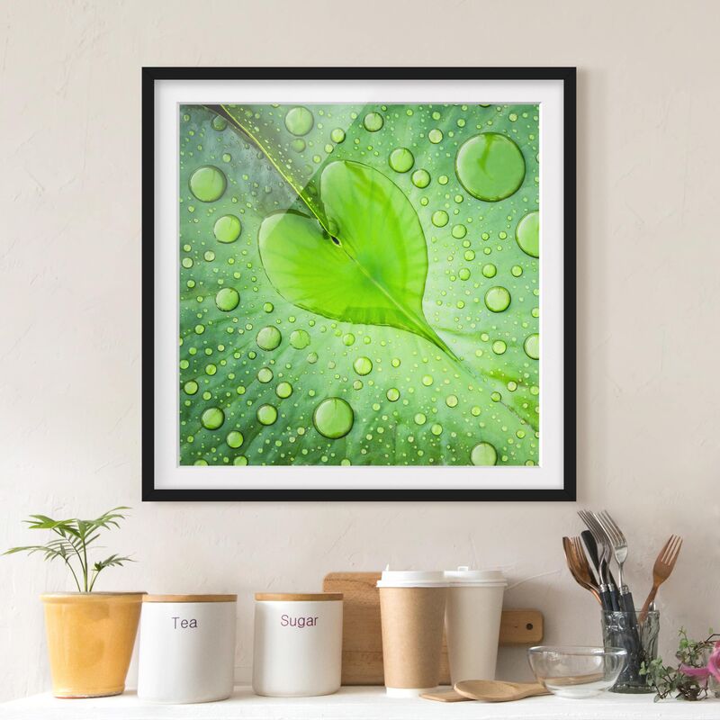 

Póster enmarcado - Heart Of Morning Dew Dimensión LxA: 30cm x 30cm, Marco: Negro