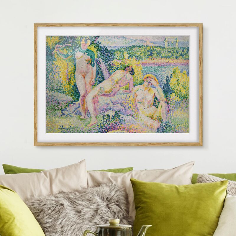 

Póster enmarcado - Henri-Edmond Cross - Nymphes Dimensión LxA: 40cm x 55cm, Marco: Roble