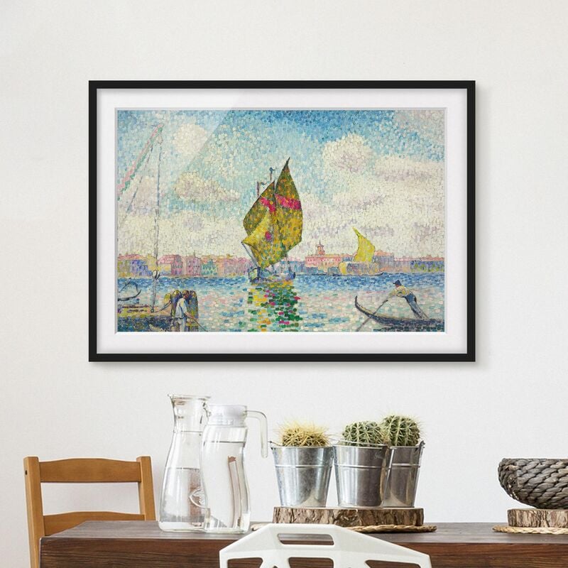 

Póster enmarcado - Henri-Edmond Cross - Sailboats On The Giudecca Dimensión LxA: 40cm x 55cm, Marco: Negro