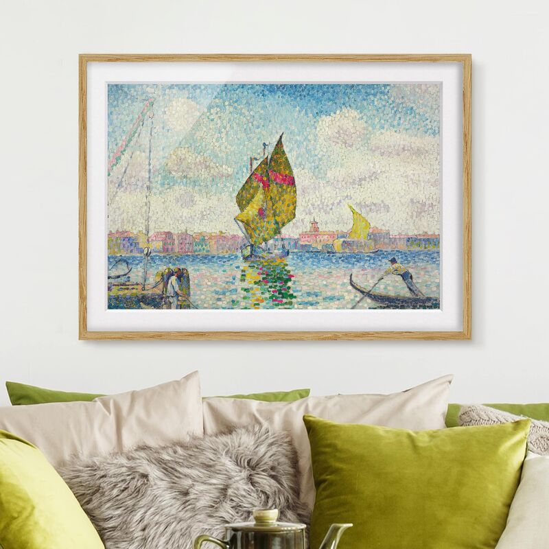 

Póster enmarcado - Henri-Edmond Cross - Sailboats On The Giudecca Dimensión LxA: 18cm x 24cm, Marco: Roble