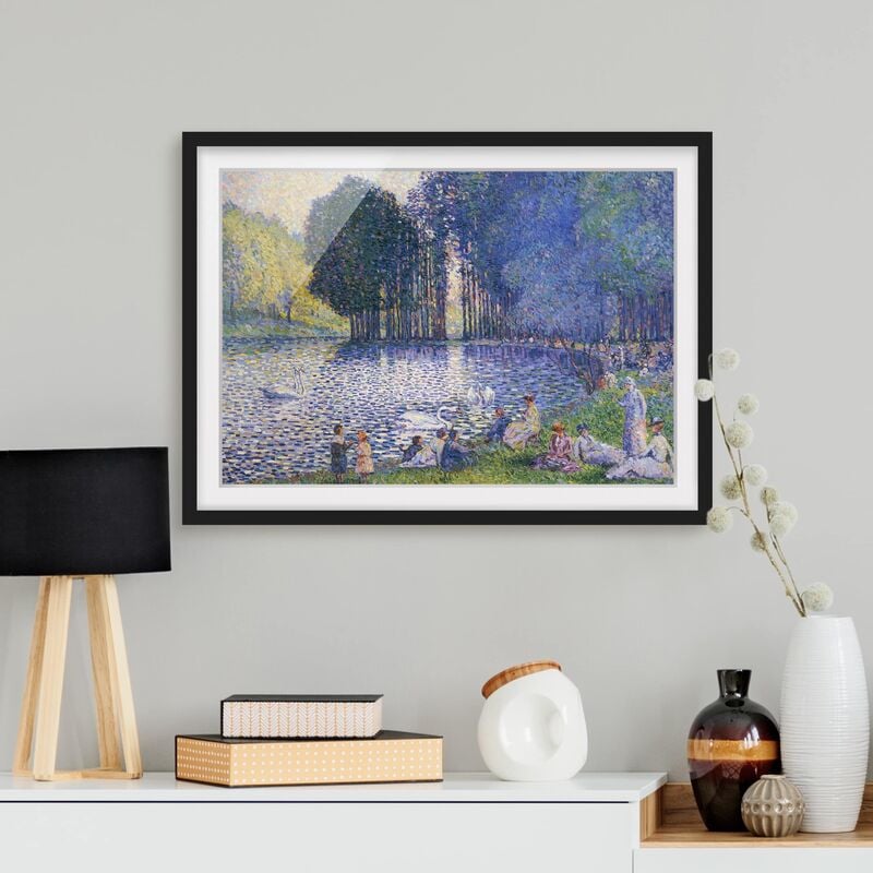 

Póster enmarcado - Henri-Edmond Cross - The Lake In The Bois De Bologne Dimensión LxA: 50cm x 70cm, Marco: Negro