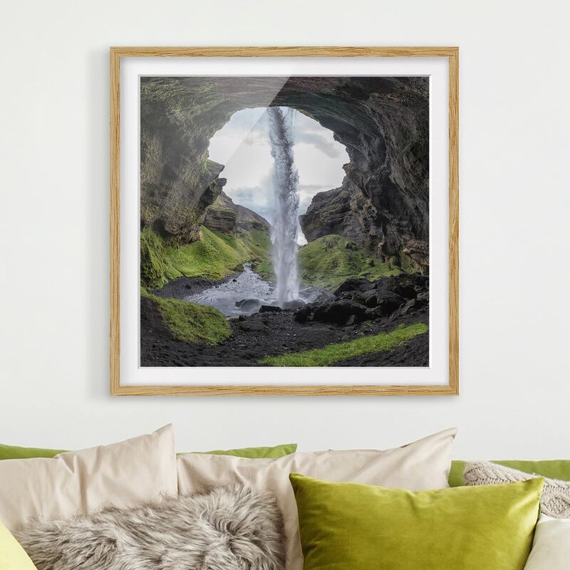 

Póster enmarcado - Hidden Waterfall Dimensión LxA: 20cm x 20cm, Marco: Roble