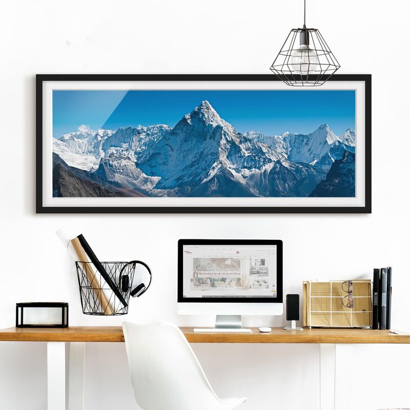 

Póster enmarcado - Himalaya Dimensión LxA: 20cm x 50cm, Marco: Negro