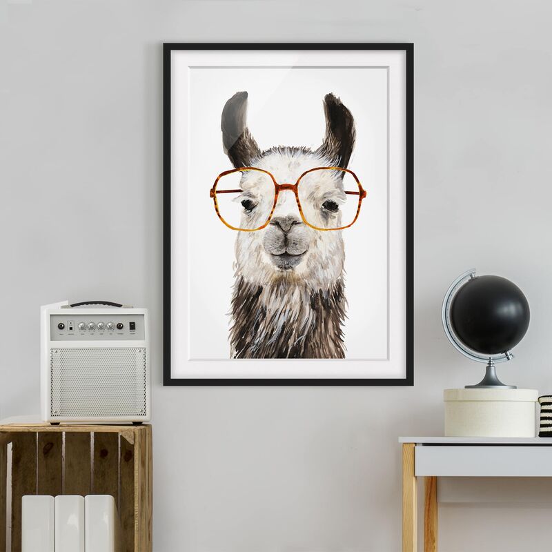 

Póster enmarcado - Hip Lama Con Gli Occhiali Iv Dimensión LxA: 55cm x 40cm, Marco: Negro