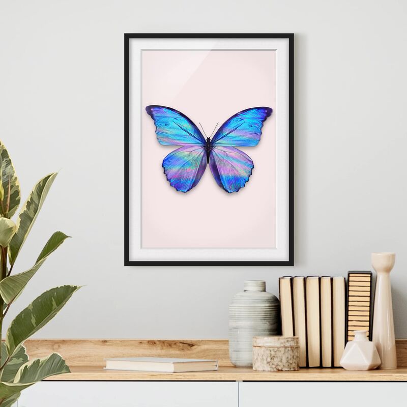 

Póster enmarcado - Holographic farfalla Dimensión LxA: 100cm x 70cm, Marco: Negro