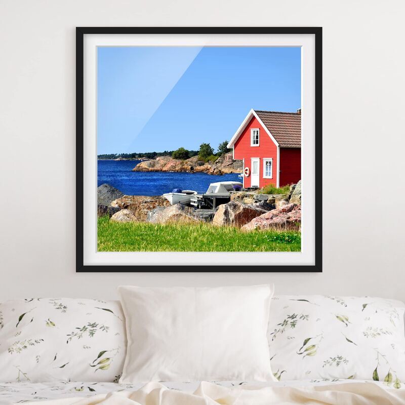 

Póster enmarcado - Holiday In Norway Dimensión LxA: 50cm x 50cm, Marco: Negro